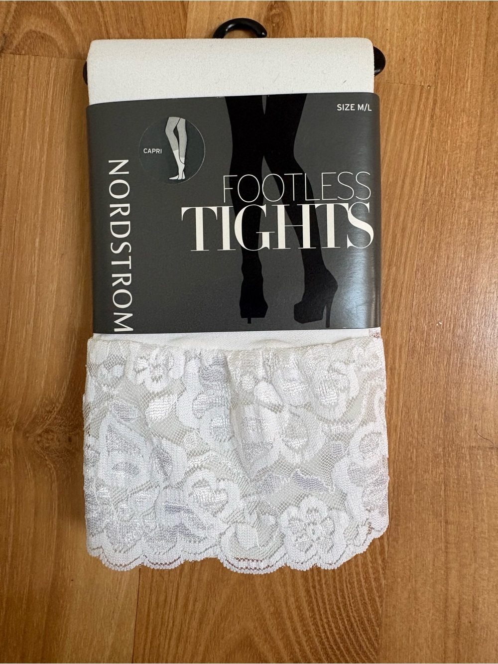 Nordstrom White Lace Footless Tights